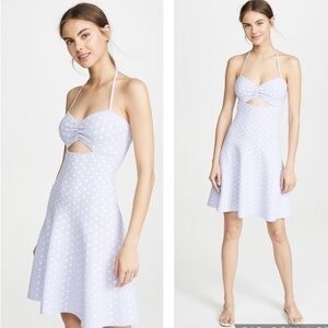 Ronny Kobo Purple Polka Dot Halter Tie Knit Shila Dress